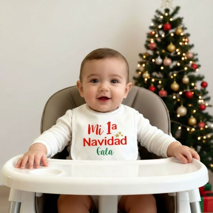 Babero personalizado mi primera navidad
