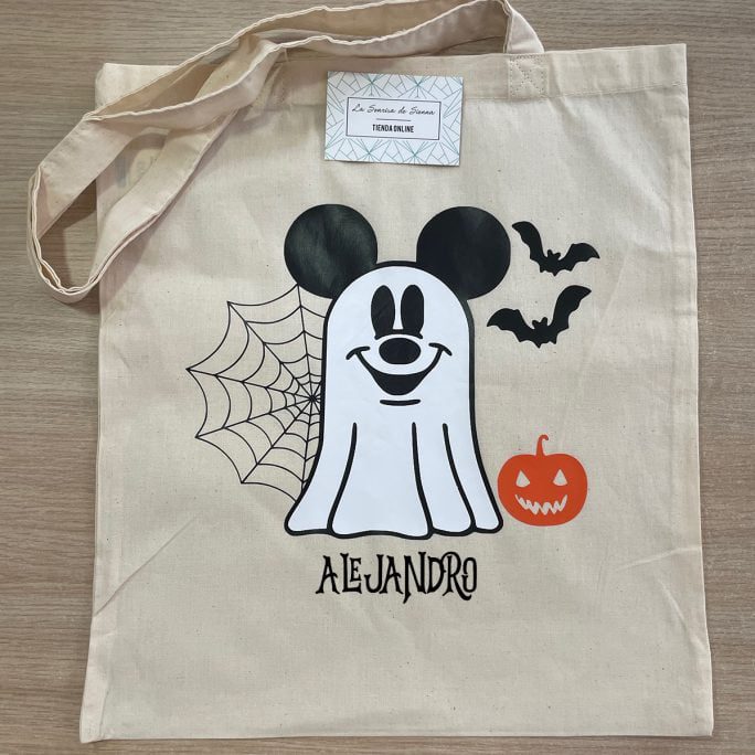 TOTE BAG NATURAL MIKI FANTASMA PERSONALIZADO
