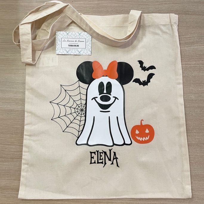 TOTE BAG NATURAL MINI FANTASMA PERSONALIZADO