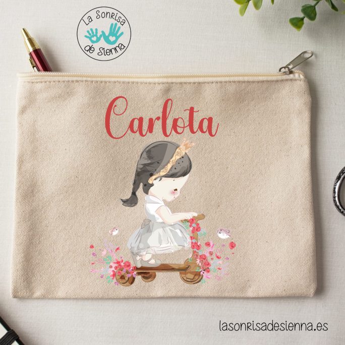 ESTUCHE NIÑA PATIN PERSONALIZADO