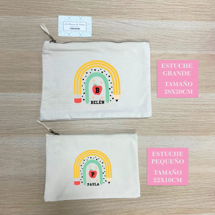 ESTUCHE ARCOIRIS INICIAL Y NOMBRE