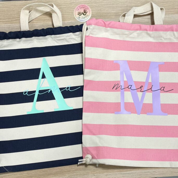 MOCHILA NAUTICA MARINO/ROSA PERSONALIZADA