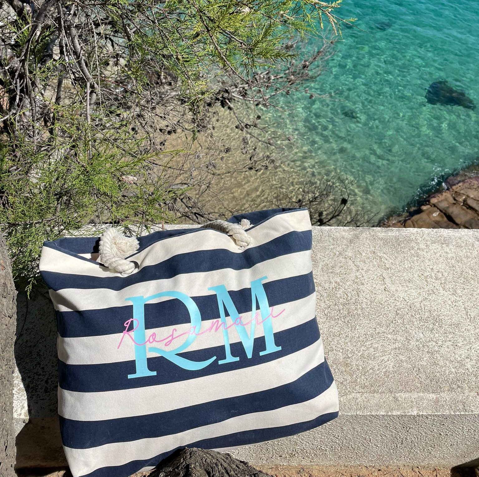 BOLSA DE PLAYA MARINO/ROSA NAUTICA PERSONALIZADA