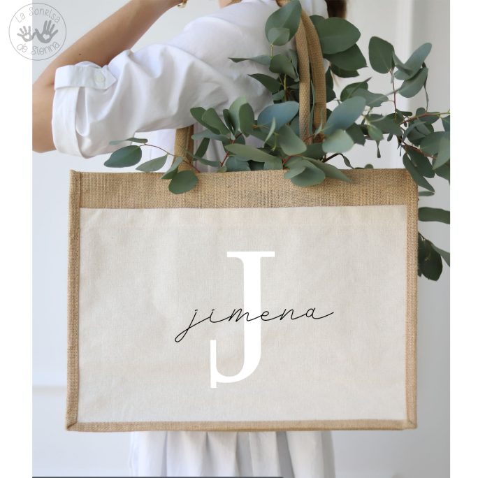 BOLSA SHOPPER DE YUTE Y ALGODÓN PERSONALIZADA