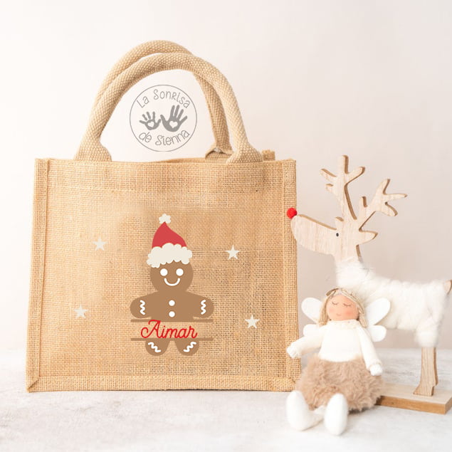 BOLSA YUTE GALLETA JENGIBRE PERSONALIZADA