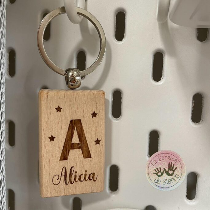 LLAVERO RECTANGULAR MADERA PERSONALIZADO