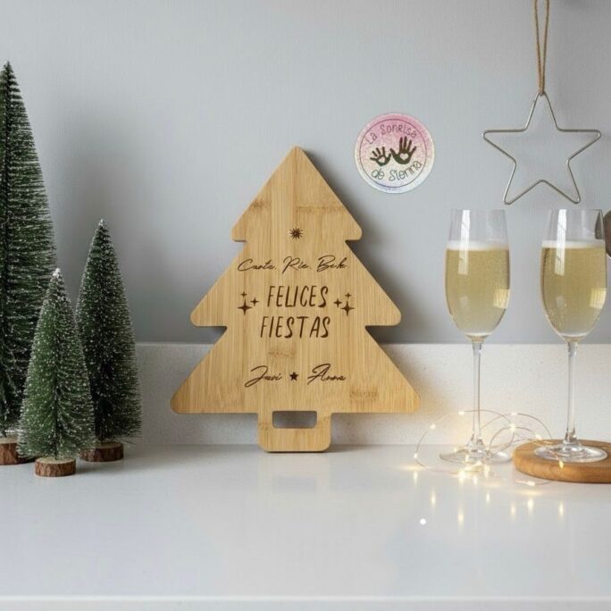 TABLA ABETO FELICES FIESTAS PERSONALIZADA